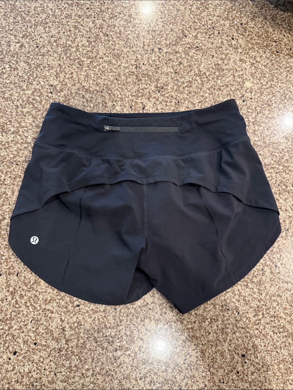 lululemon athletica Black Skort-Style Running Shorts with Zip Pocket